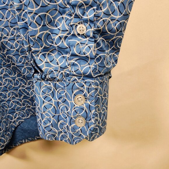 Robert Graham Men's Medium Long Sleeve Flip Cuff Button Down Shirt - Picture 7 of 10